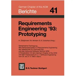 Requirements Engineering '93: Prototyping, Fachbücher von Herausgeber Doberkat, Herausgeber Altmann, Herausgeber Züllighoven