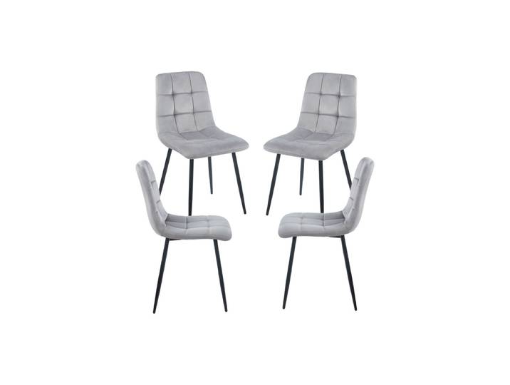 4er Set Stuhl Samtstühle - Gris clair