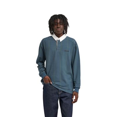 Langarm-Poloshirt ELEMENT "Ivy Polo", Herren, Gr. XL, blau (schwarz slate), Obermaterial: 100% Baumwolle., Shirts