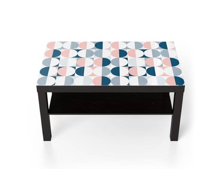 DEQORI Glastisch schwarz groß 90x50 cm Motiv Muster der Stille ausgefallener Beistelltisch aus Glas Hochglanz Couchtisch fürs Wohnzimmer moderner Couch Tisch mit Design