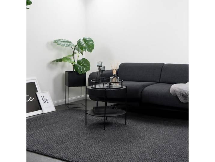 CONSILIO CONCEPT 80 x 150 Tapis Salon Anthracite Laine Wooly moderne Designer Natur Melange discret Matt doux luxus