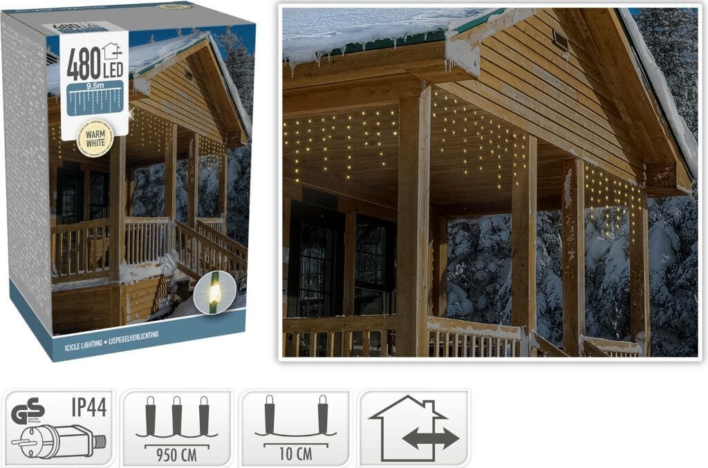 Koopman Ijspegel LED Verlichting Warm Wit met 480 Lampjes