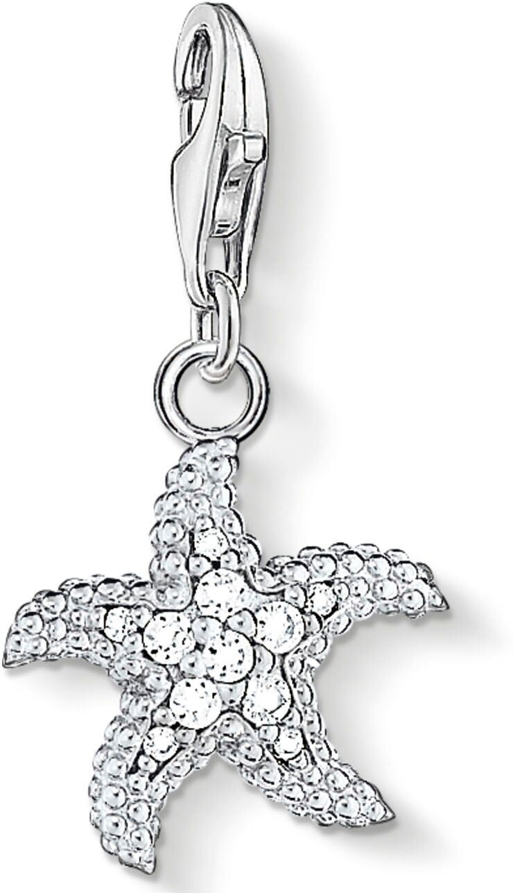 Charm-Einhänger THOMAS SABO "Seestern", bunt (silberfarben, weiß, weiß), Charms, Damen, Silber 925 (recycelt), Charm-Einhänger, mit Zirkonia (synth.)