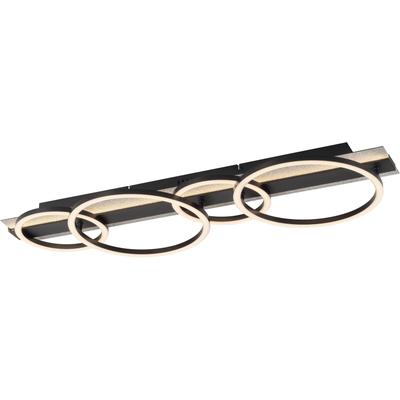 JUST LIGHT LED Deckenleuchte "Deckenleuchte CICHIO", schwarz (silberfarben), H: 8,8cm, 1 Stk., Leuchten, Silber Glitzer, schwarz matt strukturiert, schwarz-chrom mittig, LED Deckenleuchte
