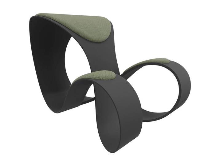 Hocker, Anthrazit, Grün, Kunststoff, Füllung: Polyurethan (Pur), Freiform, 56x52x83 cm, erweiterbar (Typenauswahl), Wohnzimmer, Hocker, Sitzhocker