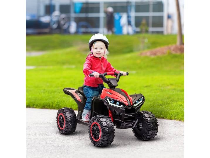 HOMCOM Quad Électrique Enfant 12V Rouge LED MP3 USB