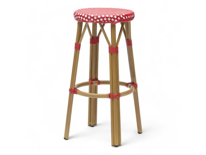 Tabouret de bar RIVOLI - Rouge et Blanc