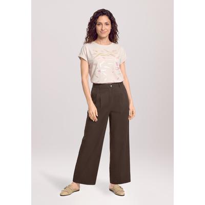 Kurzarmshirt CARTOON "Damen mit Ärmelaufschlag", Damen, Gr. 42, beige (patch nature, nature), Obermaterial: 100% Baumwolle, loose fit normal, Rundhals, Shirts