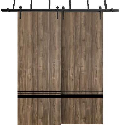 SARTODOORS Planum 0012 Walnut Wood Barn Bypass Doors