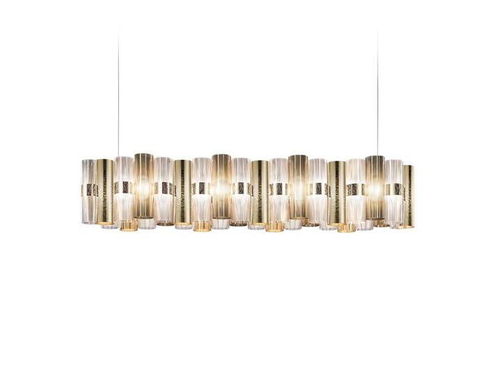 SLAMP lampe à suspension LA LOLLO LINEAR XL (Gold - Brushed Goldflex ®)