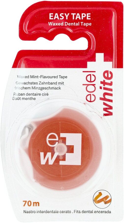 Edelwhite Dentaltape waxed Zahnseide 70 m 1stk