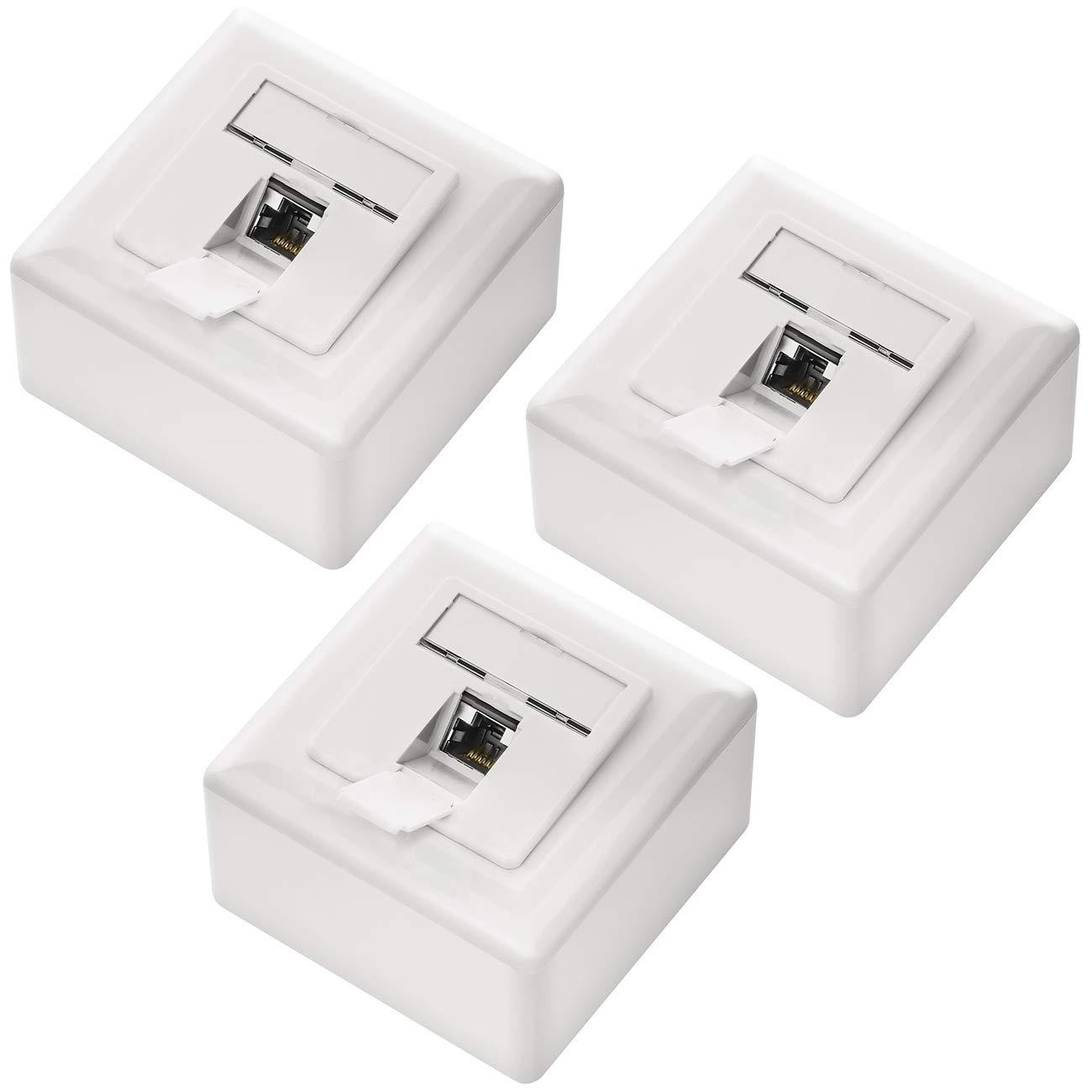 Memoryking deleyCON CAT6a universele netwerkmodule, 1x RJ45-poort, afgeschermd, wit, 3 stuks