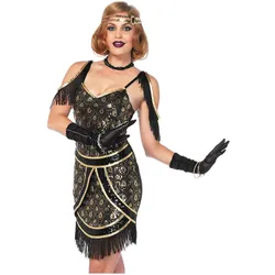 Leg Avenue Charleston Kleid mit Pfauenmuster (S)