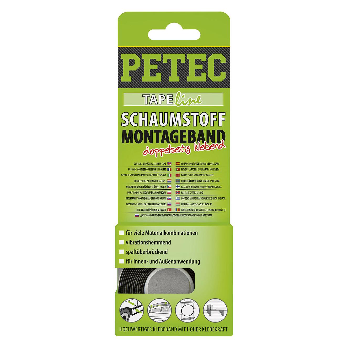 Petec Doppelseitiges Schaumstoff Klebeband 12mm x 2m (12 mm) (87122)