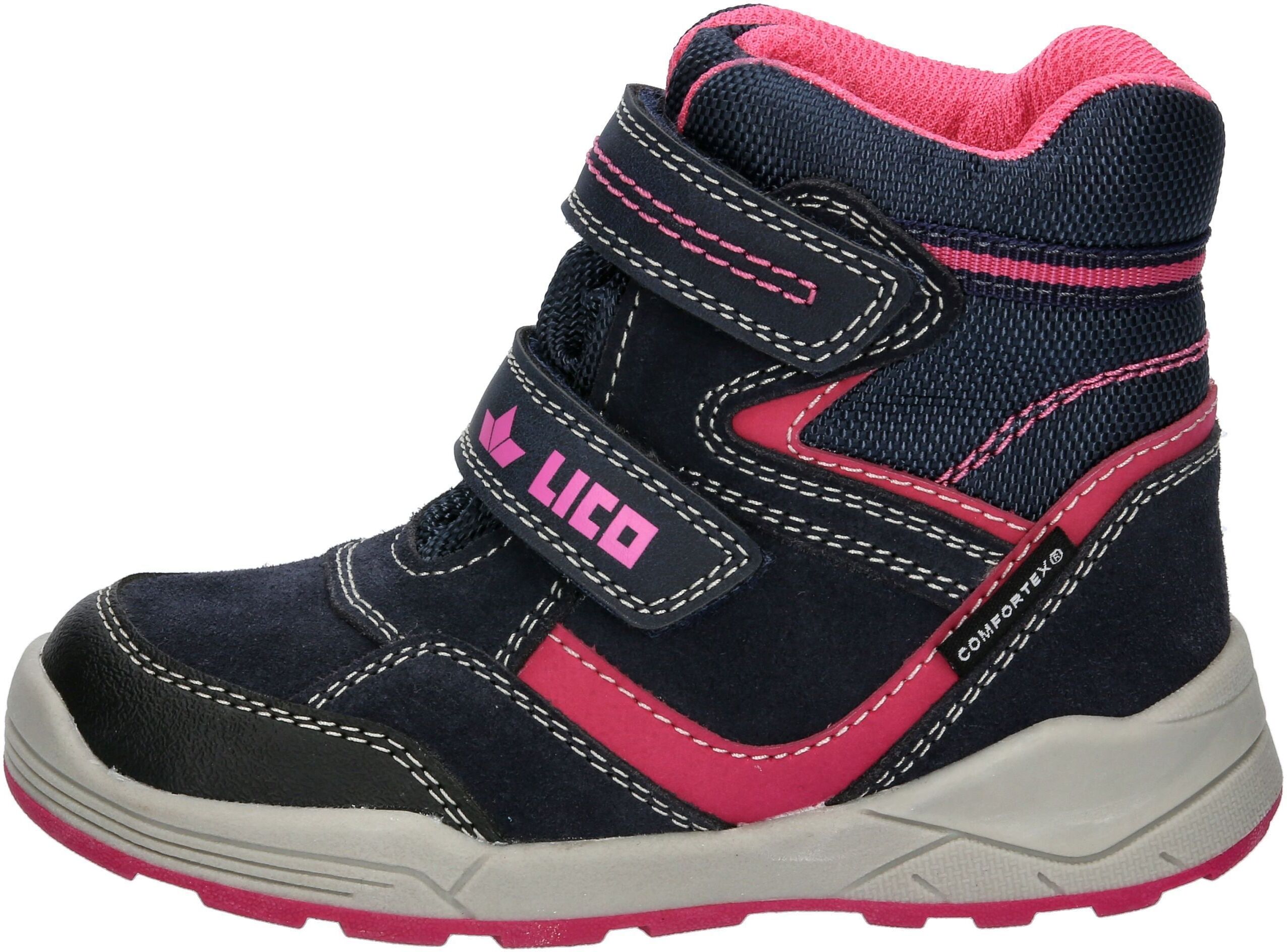 Winterstiefel LICO "Winterboot Kamala V", Mädchen, Gr. 34, blau, Veloursleder, Schuhe Winterstiefel blau 34