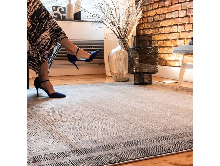 Tapis à poils courts Elles 212 Gris 120 x 170cm Viscose