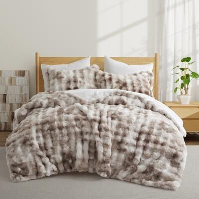 Peace Nest Dual-Side Fluffy Soft Comforter Set, Winter Plush Fuzzy Bedding Set