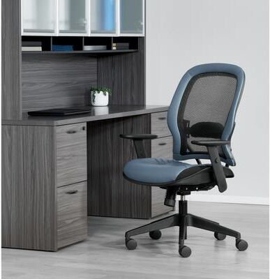 Office Star Products OSP Dark Air Grid® Back Managers Chair with Lumbar Support and Adjustable Height