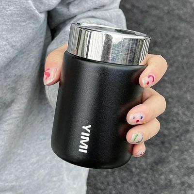 Uplift Essentials 230ml Mini Stainless Steel Pocket Thermos Mug With Leak Proof Vacuum Insulation black
