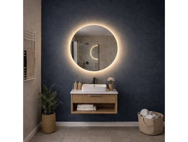 Miroir Rond 80 Cm Rétroéclairé Led Avec Commande Tactile