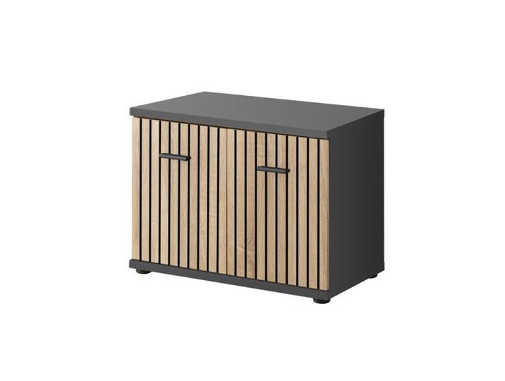 Banc de rangement avec coussin  Marco  - Gris/Beige - L 60 x H 53 x P 32 cm