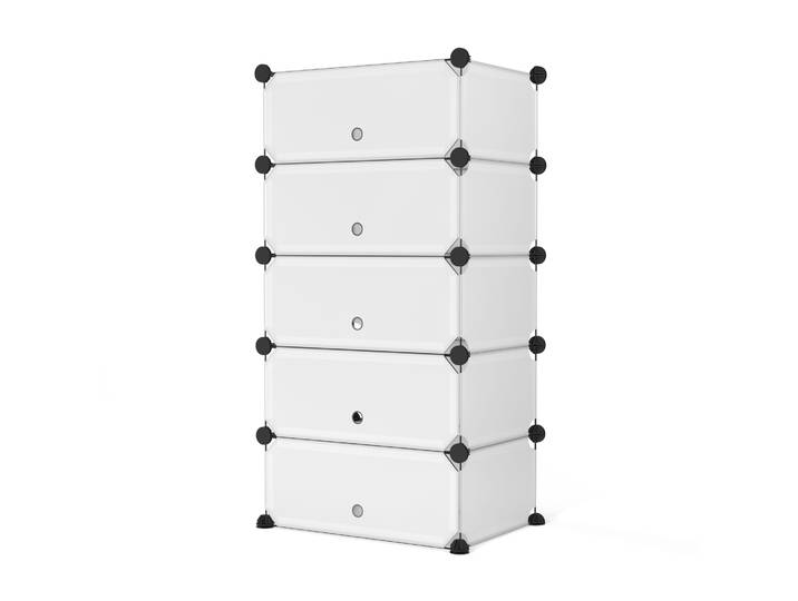 Schuhschrank Steckregal transparent 5 Boxen