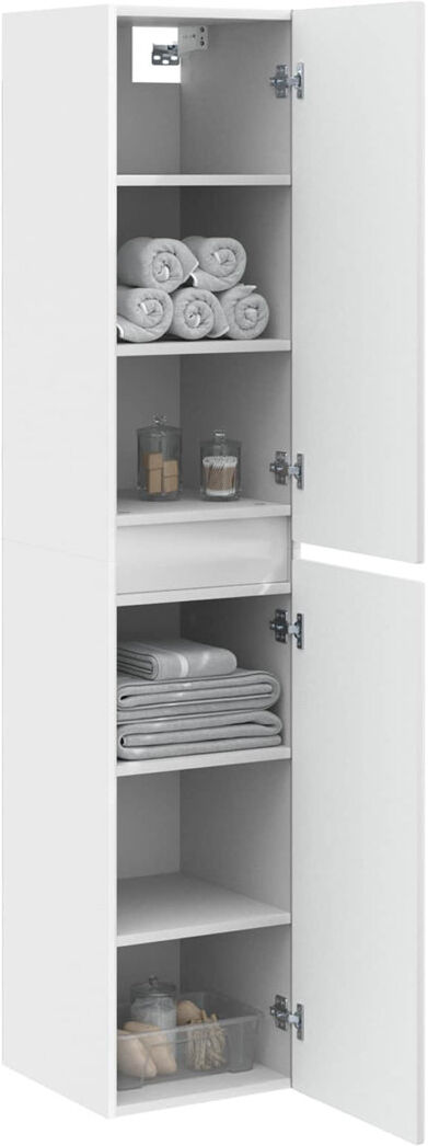 17 Stories Linen Cabinet White 160cm H X 33cm W X 34.5cm D
