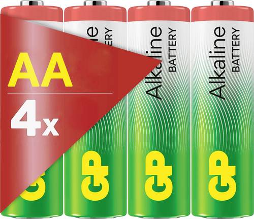 GP AA Batterie Alkaline 1,5V 4 Stück Mignon (AA)-Batterie 1.5V 4St.