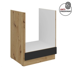 Küchen Herdschrank 60 Küche ARIA Schwarz matt Anti Fingerprint Küchenzeile