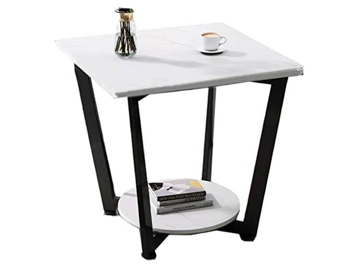 OIFAODAO Runde Tische， Beistelltisch mit Stauraum(White a)