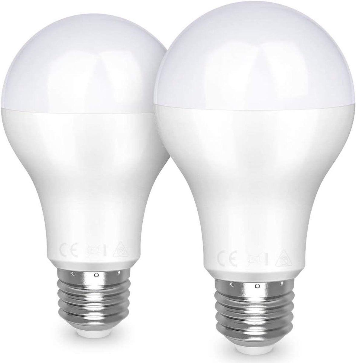 Set van 2 LEDlampen E27, 20W, Warmwit 3000K, 2452 lm, vervangt 150W