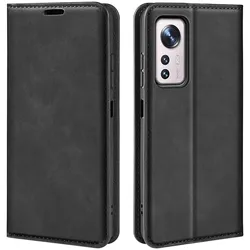 König Design Hülle Handy Schutz für Xiaomi 12 Case Cover Tasche Wallet Etuis 360 Grad Bumper (Xiaomi 12, Xiaomi 12X), Smartphone Hülle, Schwarz