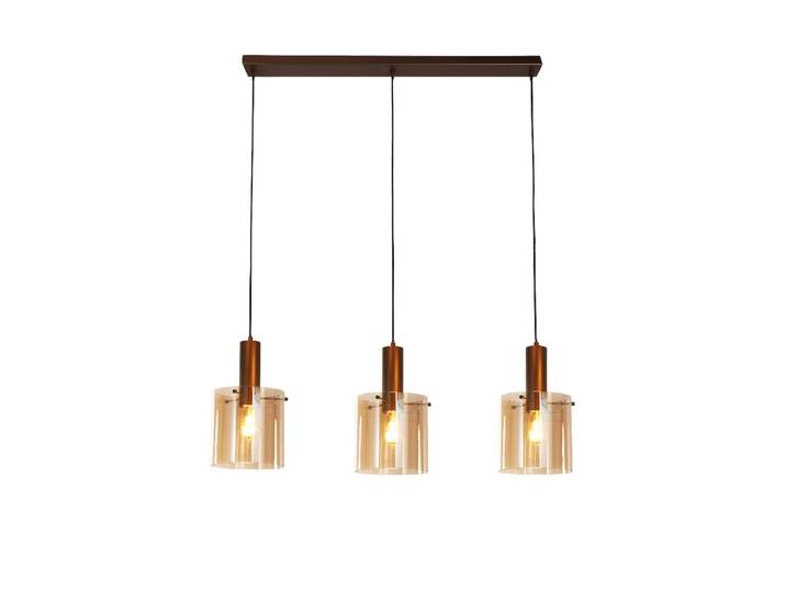 Lineare Design Pendellampe „Sweden“, 3-Flammig Mocca, Rauchglas Searchlight