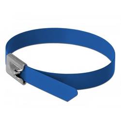 Delock 18800 Edelstahl-Kabelbinder Blau Hitzestabilisiert, mit Kugelverschluss, hohe Zugfestigkeit 10 St.