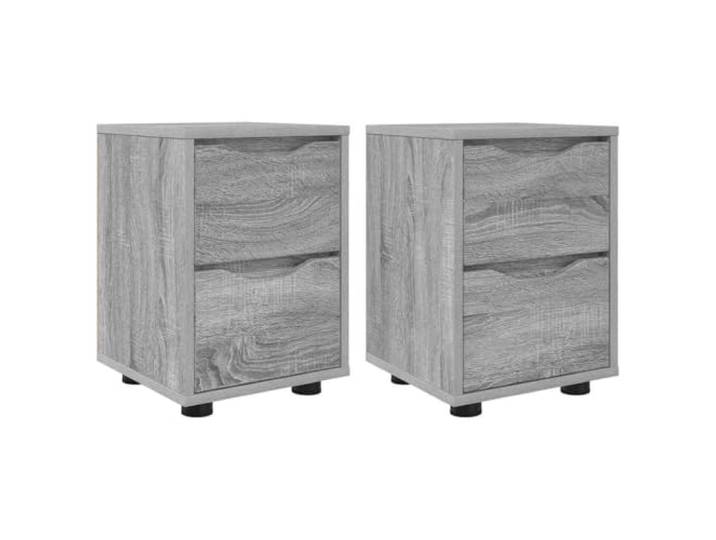 hliofuir Nachttisch 2er Set Graues Sonoma 30,5x30x43 cm Holzwerkstoff Kompakter Nachtschrank im 2er Set für das Schlafzimmer. Bietet praktischen Stauraum mit 2 Schubladen in Graues Sonoma.