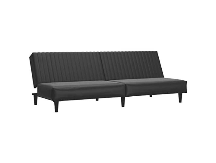 Todiikf Schlafsofa 2-Sitzer Schwarz Kunstleder Klappsofa 200x100 cm Flexibles 2-in-1 Bettsofa mit getrennt verstellbaren Rückenlehnen für Gästezimmer oder Wohnzimmer, pflegeleicht.