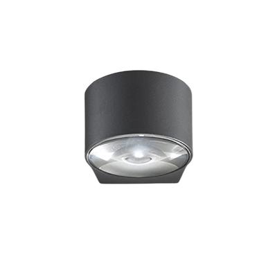 Zafferano LED-Wandleuchte mit Linsenoptik, doppelte Lichtausstrahlung, Alu-Druckguss, Dunkelgrau, 12W, IP65, Außen & Innen, Maße: 7,6 x 10,5 x 12 cm, Modern