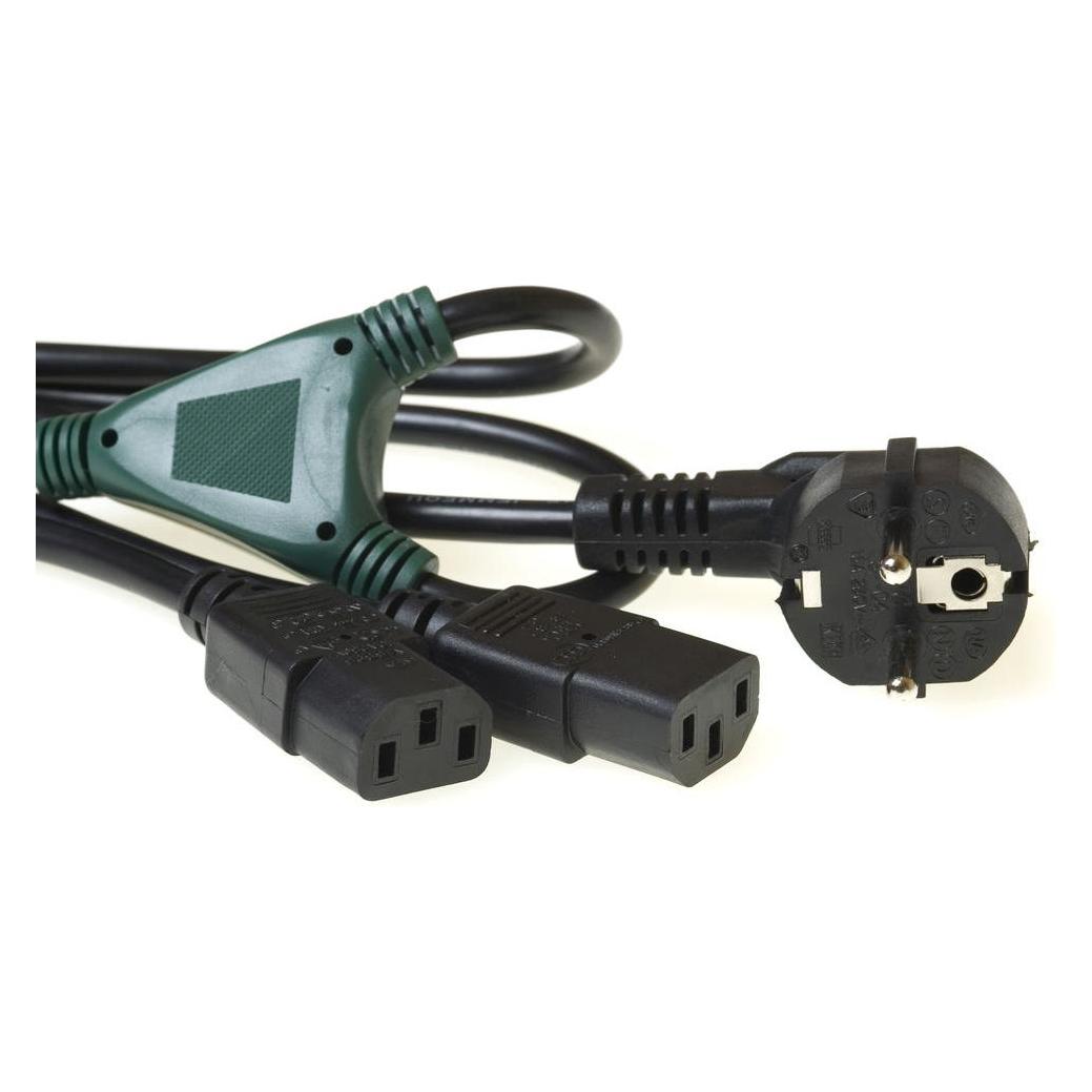 ACT Powercord split cable mains connector CEE7/7 male (1.80 m, CEE 7/7) (AK5050)
