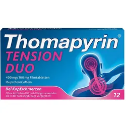 Thomapyrin TENSION DUO bei Kopfschmerzen: Ibuprofen/Coffein 12 St