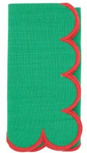 "Saro Lifestyle Sweet Edge Scalloped Napkin (Set of 4) - 20""x20"""