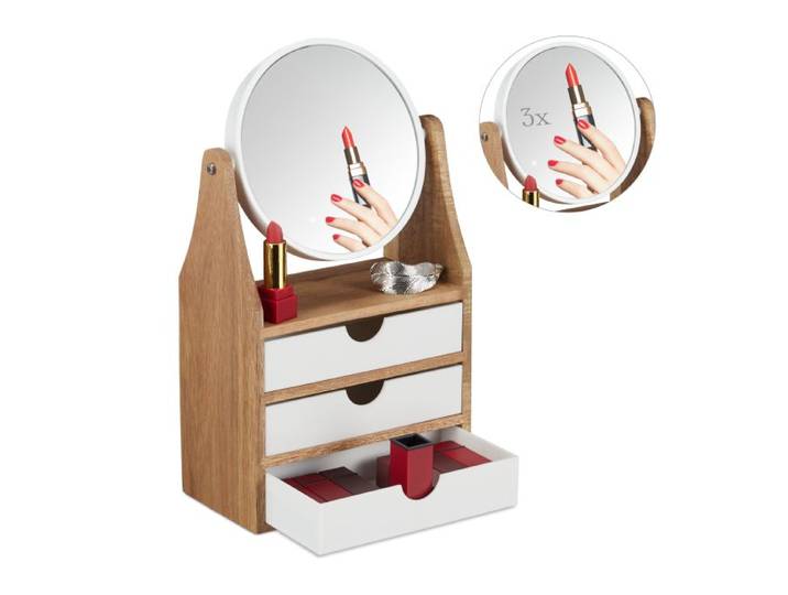 Relaxdays Make up organizer met spiegel