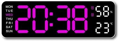 Uplifted Goods Large Digital Wall Clock With Temperature Humidity Auto Dimming USB Powered d