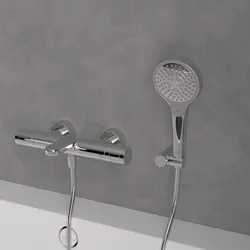 Villeroy und Boch Verve Showers Handbrause TVS10900100061 Ø 110mm, 3 Strahlarten, mit Rückflussschutz, Wandmontage, chrom