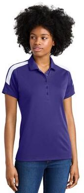 Sport-Tek LST104 Women's Competitor United Polo Shirt in Purple/White size 4XL   Polyester