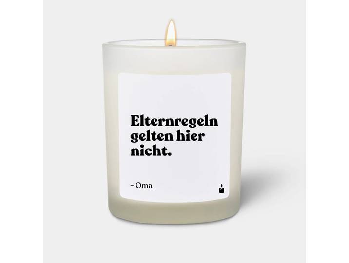 Duftkerze Weiss Woody Elternregeln gelten hier nicht. - Oma