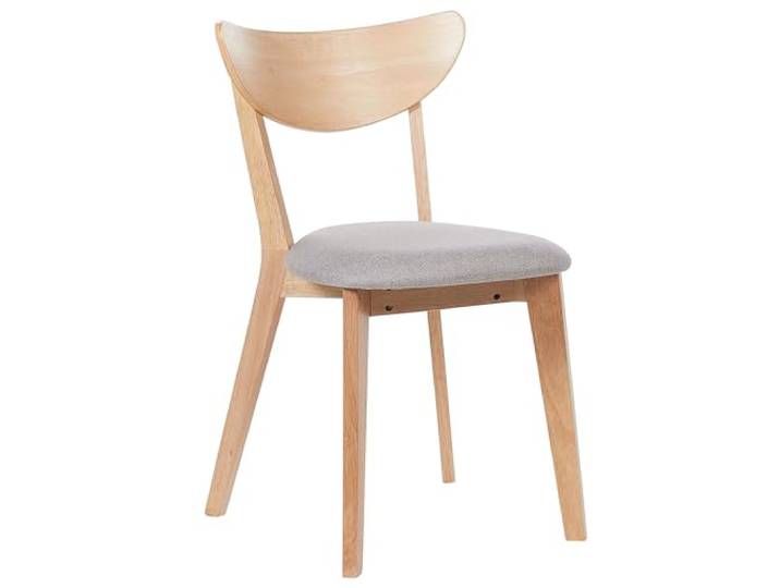 Beliani Moderne Esszimmerstühle 2er Set Esszimmer Küche Heller Holzfarbton/grau Erie