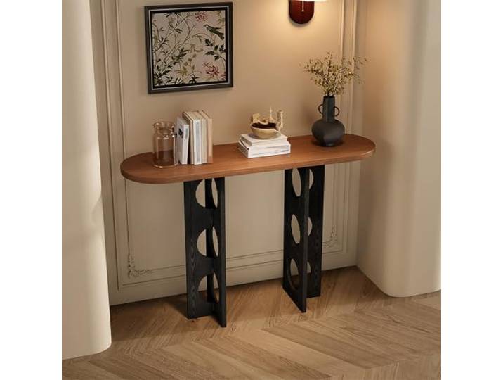 HLDJYLZS Moderner Massivholz Konsolentisch, Wabi Sabi Eingangstisch Massivholz, modernes Design, schmaler Konsolentisch für Flur, Eingang, Wohnzimmer und dekorative Nutzung