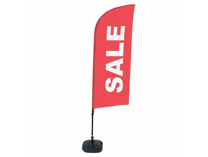 Showdown Displays Standregal Beachflag - Komplett-Set - Sale Englisch - Rot/Schwarz, 1-tlg.