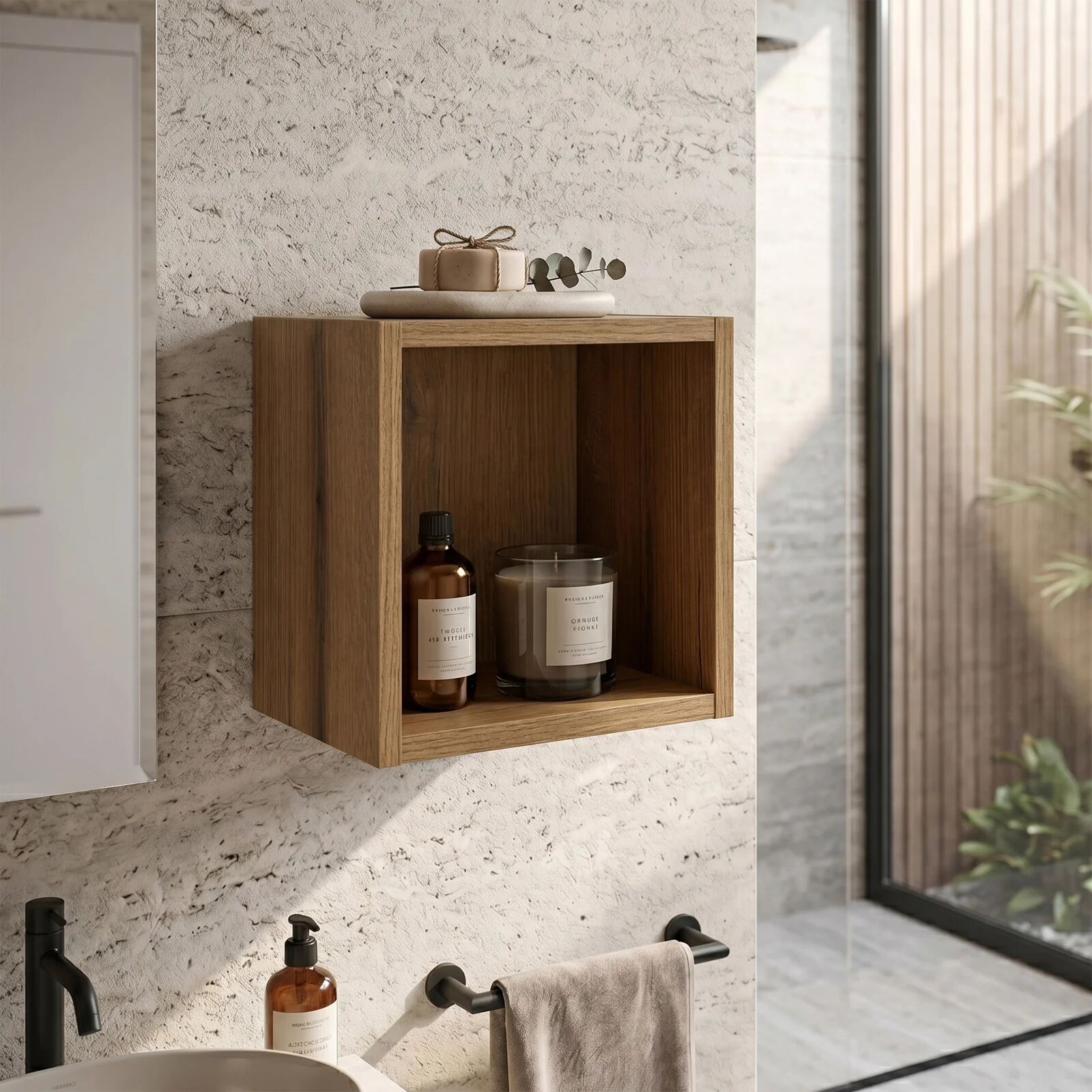 garneroarredamenti Pensile cubo 27x28h cm rovere Corallo