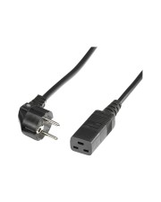 ROTRONIC-SECOMP Roline Stromkabel IEC 60320 C19 bis CEE 7/7 M Wechselstrom 250 V 2 m 90° Stecker Schwarz (19.08.1552)